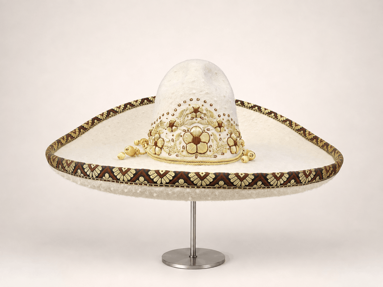Sombrero charro San Luis moderado con detalles oro y cobre