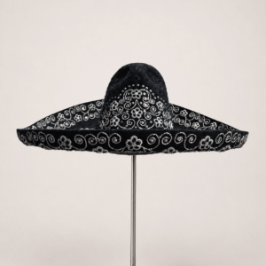 Sombrero charro San Luis moderado negro con bordado plata