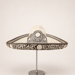 Sombrero charro San Luis moderado con ribete de piel bordada en pita
