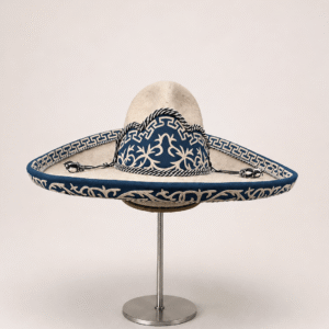 Sombrero charro infantil San Luis moderado color arena con casimir azul marino