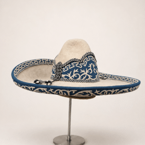 Sombrero charro infantil San Luis moderado color arena con casimir azul marino